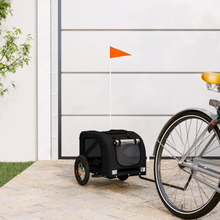 Remolque de bicicleta mascotas hierro tela Oxford negro by , pet strollers - Ref: Foro24-93870, Price: 94,34 €, Discount: %