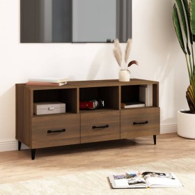 Mueble para TV madera contrachapada roble marrón