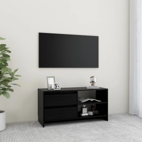 Massiver TV-Schrank aus schwarzem Kiefernholz, 80 x 31 x 39 cm von vidaXL, TV-Möbel - Ref: Foro24-809898, Preis: 70,19 €, Rab...