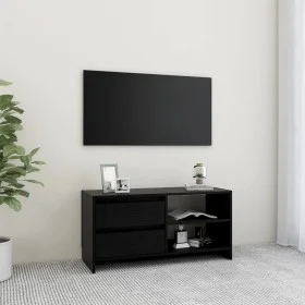 Massiver TV-Schrank aus schwarzem Kiefernholz, 80 x 31 x 39 cm von vidaXL, TV-Möbel - Ref: Foro24-809898, Preis: 69,08 €, Rab...