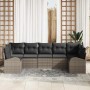 Conjunto de sofá de jardín 7 pcs Gris Poliratán