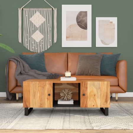 Mesa de centro madera maciza acacia y contrachapada 100x54x40cm by , Coffee table - Ref: Foro24-351951, Price: 117,70 €, Disc...