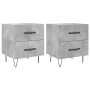 Mesita noche 2 uds madera ingeniería gris hormigón 40x35x47,5cm by , Nightstands - Ref: Foro24-827301, Price: 58,38 €, Discou...