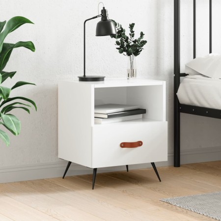 Mesita de noche madera de ingeniería blanco brillo 40x35x47,5cm by , Nightstands - Ref: Foro24-827376, Price: 37,27 €, Discou...