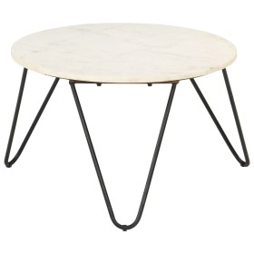 Mesa de centro piedra real textura de mármol blanco 65x65x42 cm by , Coffee table - Ref: Foro24-286446, Price: 112,15 €, Disc...