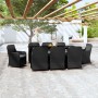 Juego de comedor de jardín 9 piezas con cojines negro by , Garden sets - Ref: Foro24-3099546, Price: 1,00 €, Discount: %