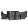 Juego de comedor de jardín 9 piezas con cojines negro by , Garden sets - Ref: Foro24-3099546, Price: 1,00 €, Discount: %
