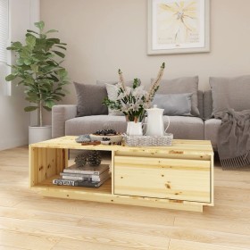 Mesa de centro de madera maciza de abeto 110x50x33,5 cm