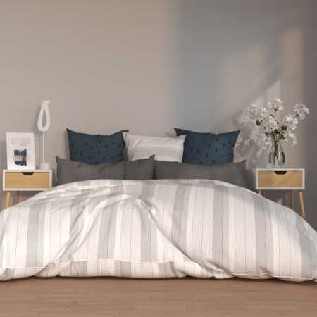 Mesitas de noche 2 uds madera ingeniería blanco y roble Sonoma by , Nightstands - Ref: Foro24-326806, Price: 98,54 €, Discoun...