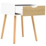 Mesitas de noche 2 uds madera ingeniería blanco y roble Sonoma by , Nightstands - Ref: Foro24-326806, Price: 98,54 €, Discoun...