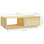 Mesa de centro de madera maciza de abeto 110x50x33,5 cm de vidaXL, Mesas de centro - Ref: Foro24-809881, Precio: 54,58 €, Des...