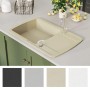 Fregadero de cocina de granito con un seno beige de , Fregaderos - Ref: Foro24-144852, Precio: 174,49 €