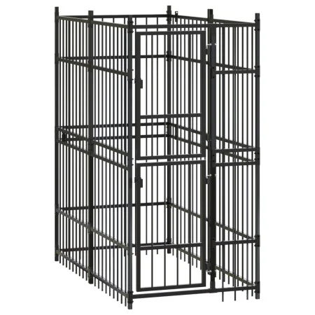 Outdoor steel dog kennel 1.84 m² by vidaXL, Dog kennels and fences - Ref: Foro24-171472, Price: 306,26 €, Discount: %