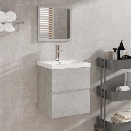 Armario de baño con espejo madera de ingeniería gris hormigón von , Badezimmermöbel - Ref: Foro24-804867, Preis: 67,86 €, Rab...