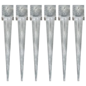 Picas de tierra 6 uds acero galvanizado plateado