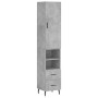 Aparador de madera contrachapada gris hormigón 34,5x34x180 cm by , Sideboards - Ref: Foro24-3198933, Price: 118,56 €, Discoun...