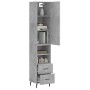 Aparador de madera contrachapada gris hormigón 34,5x34x180 cm by , Sideboards - Ref: Foro24-3198933, Price: 118,56 €, Discoun...