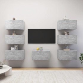 Muebles de salón 7 pzas gris hormigón 30,5x30x60 cm von , TV-Möbel - Ref: Foro24-3079163, Preis: 201,01 €, Rabatt: %