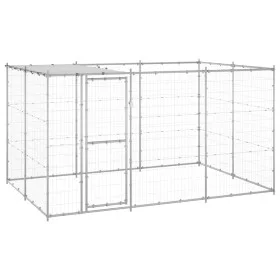 Hundezwinger aus Stahl mit Dach 7,26 m² (7,26 m²) von vidaXL, Hundehütten und Zäune - Ref: Foro24-3082303, Preis: 369,91 €, R...