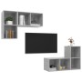 Muebles de salón de pared 4 pzs madera ingeniería gris hormigón von , TV-Möbel - Ref: Foro24-3079839, Preis: 146,52 €, Rabatt...