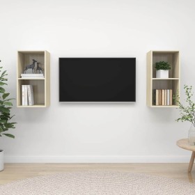 Muebles de salón de pared 2 pzas madera ingeniería roble Sonoma von , TV-Möbel - Ref: Foro24-3079847, Preis: 69,24 €, Rabatt: %