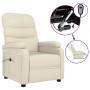 Sillón reclinable eléctrico de cuero sintético crema by , Armchairs - Ref: Foro24-3073671, Price: 238,42 €, Discount: %