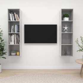 Muebles de salón de pared 2 pzs madera ingeniería gris hormigón von , TV-Möbel - Ref: Foro24-3079866, Preis: 120,53 €, Rabatt: %
