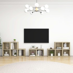 Muebles de salón 8 piezas madera de ingeniería