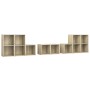 Muebles de salón 8 piezas madera de ingeniería roble Sonoma de , Muebles TV - Ref: Foro24-3080063, Precio: 182,77 €