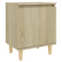 Mesita de noche con patas madera pino roble Sonoma 40x30x50 cm by , Nightstands - Ref: Foro24-805821, Price: 35,14 €, Discoun...