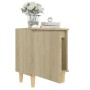 Mesita de noche con patas madera pino roble Sonoma 40x30x50 cm by , Nightstands - Ref: Foro24-805821, Price: 35,14 €, Discoun...