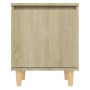 Mesita de noche con patas madera pino roble Sonoma 40x30x50 cm by , Nightstands - Ref: Foro24-805821, Price: 35,14 €, Discoun...