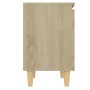 Mesita de noche con patas madera pino roble Sonoma 40x30x50 cm by , Nightstands - Ref: Foro24-805821, Price: 35,14 €, Discoun...