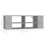 Mueble pared TV madera contrachapada gris hormigón 102x35x35 cm | Foro24.es | Tu tienda online para hogar, jardín y más Foro24.es