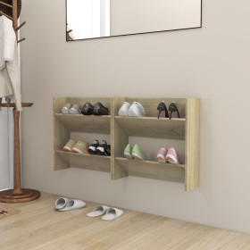 Zapateros de pared 2 uds contrachapada roble Sonoma 60x18x60 cm von , Schuhregale und Schuhorganisatoren - Ref: Foro24-806724...