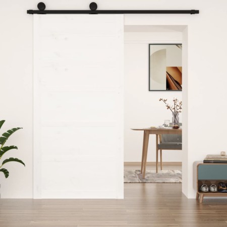 Puerta de granero madera maciza pino blanca 100x1,8x204,5 cm de , Puertas - Ref: Foro24-824624, Precio: 132,24 €, Descuento: ...