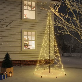 Árbol de Navidad con poste de metal 500 LEDs blanco cálido 3 m by , Christmas trees - Ref: Foro24-328623, Price: 146,12 €, Di...
