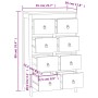 Cómoda de madera maciza de teca 55x30x90 cm by , Drawers - Ref: Foro24-340740, Price: 320,13 €, Discount: -5%%