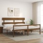 Seniorenbett mit honigbraunem Holzkopfteil 200x200 cm von vidaXL, Betten und Lattenroste - Ref: Foro24-3195374, Preis: 181,91...