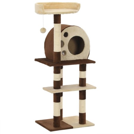 Rascador para gatos con postes de sisal 127 cm beige y marrón | Foro24.es | Tu tienda online para hogar, jardín y más Foro24.es