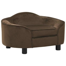 Sofá para perros felpa marrón 67x47x36 cm de , Camas para perros - Ref: Foro24-171085, Precio: 98,53 €