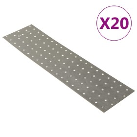 Placas perforadas 20 uds acero galvanizado 2 mm 400x100 mm de , Artículos de ferretería - Ref: Foro24-155547, Precio: 54,92 €...