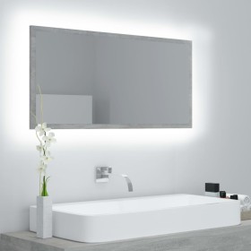 Espejo de baño LED acrílico gris hormigón