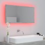 Espejo de baño LED acrílico gris hormigón 90x8,5x37 cm by , bathroom vanities - Ref: Foro24-804936, Price: 46,78 €, Discount: %