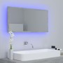 Espejo de baño LED acrílico gris hormigón 90x8,5x37 cm by , bathroom vanities - Ref: Foro24-804936, Price: 46,78 €, Discount: %