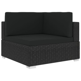 Asiento seccional de esquina con cojines 1 ud ratán PE negro by , Modular outdoor sofas - Ref: Foro24-46800, Price: 183,62 €,...