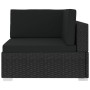 Asiento seccional de esquina con cojines 1 ud ratán PE negro | Foro24.es | Tu tienda online para hogar, jardín y más Foro24.es
