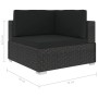 Asiento seccional de esquina con cojines 1 ud ratán PE negro | Foro24.es | Tu tienda online para hogar, jardín y más Foro24.es