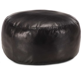 Puf negro 60x30 cm cuero auténtico de cabra by , Ottomans - Ref: Foro24-248140, Price: 131,74 €, Discount: %