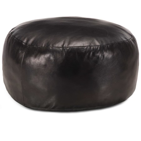 Puf negro 60x30 cm cuero auténtico de cabra by , Ottomans - Ref: Foro24-248140, Price: 131,74 €, Discount: %